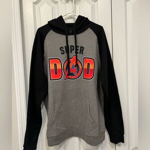 Marvel Avengers Size XL "Super DAD" Hoodie Sweatshirt